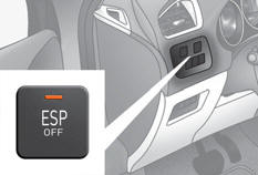  -  Appuyez sur le bouton «ESP OFF» , situé à proximité du volant.