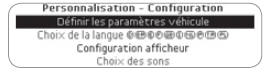 Ce menu permet d’accéder aux fonctions suivantes: