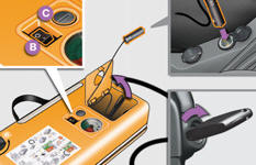 - Connectez la prise électrique du compresseur à la prise 12 V du véhicule.