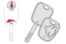 Pour remplacer la pile, retirez la vis puis déclipez le boîtier à l’aide d’une